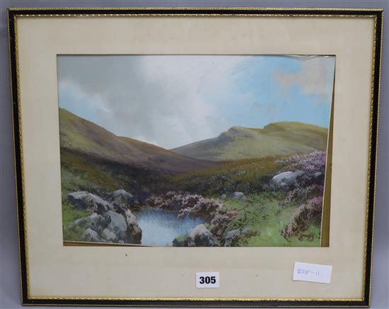 Reginald Daniel Sherrin (1891-1971) Moorland landscape 25 x 36cm